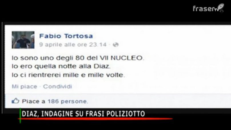 Diaz, indagini su frasi poliziotto